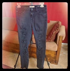 Guess black denim skinny ankle jeans 26